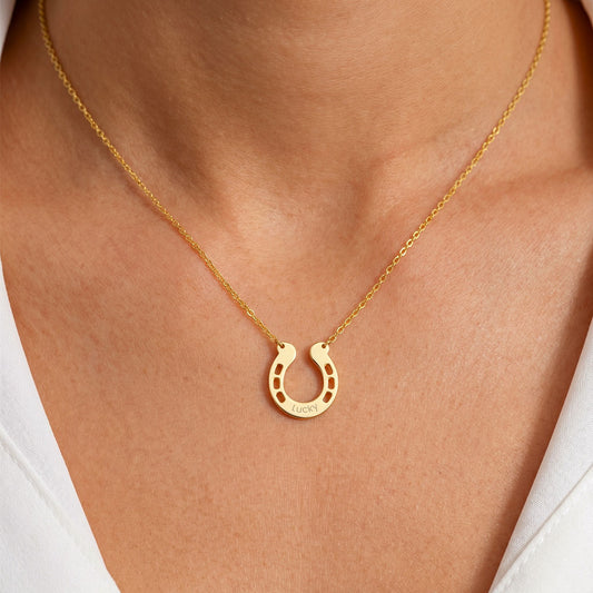 Gnoce Personalized Engravable Horseshoe Necklace_4