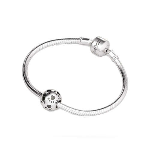 Gnoce "Pet Paw Print" 925 Sterling Silver Hollow Bead Charm Gift For Cat Dog Lovers_3