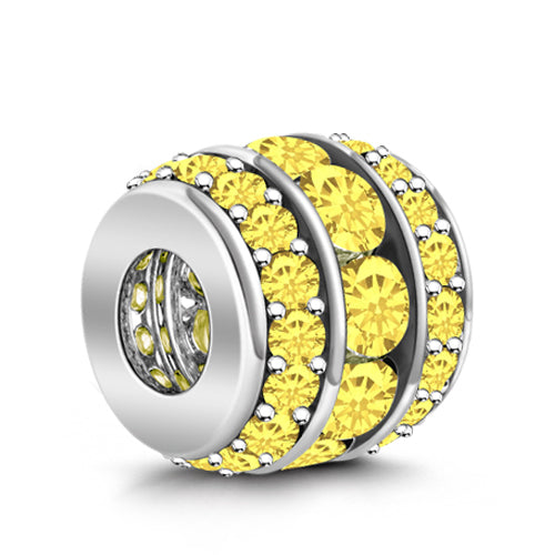 Gnoce "Citrine Yellow" November Birthstone Gift for Mom 925 Sterling Silver Bead Charm Fit for Pandora Bracelet_2