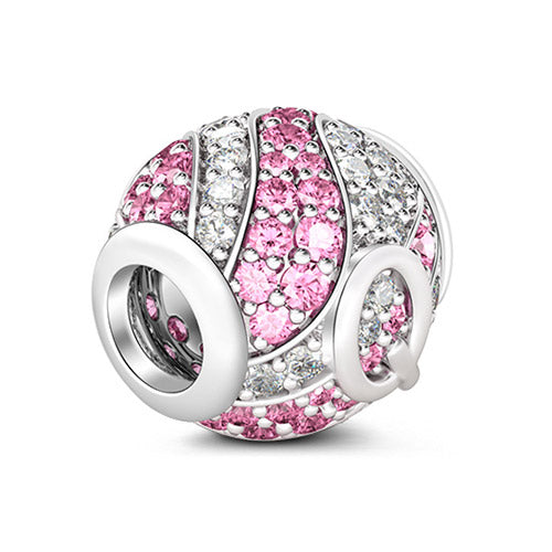 Gnoce “Letter Q with Special Meaning for Special Person ”Made of 925 Sterling Silver Pink & Clear CZ Letter Q Charm_2