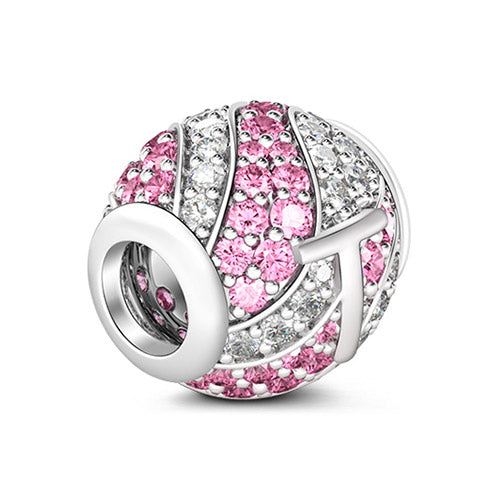 Gnoce “Letter T with Special Meaning for Special Person ”Made of 925 Sterling Silver Pink & Clear CZ Letter T Charm_2