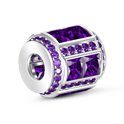 Gnoce "February Birthstone to Be Pride of Your Birth Month" Made of 925 Sterling Silver Amethyst Birthstone Charm_2