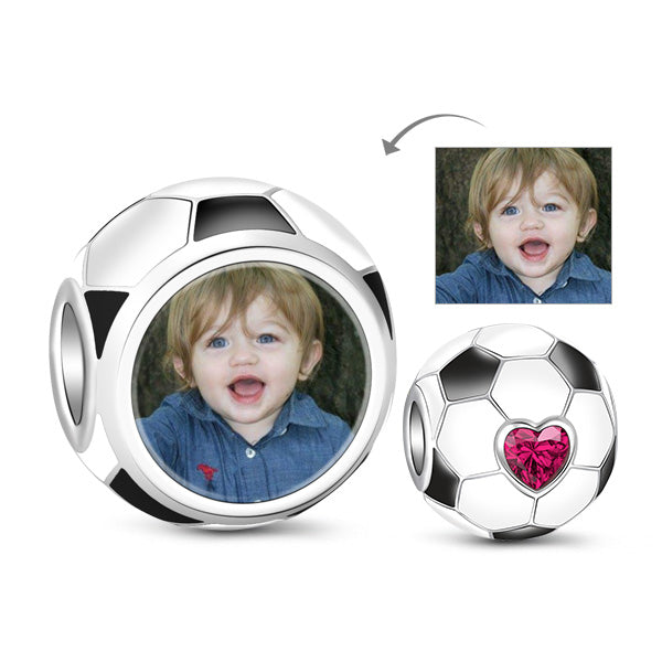 Gnoce "I Love World Cup" 925 Sterling Silver Soccer Photo Charm Design Your Love to Word Cup_1