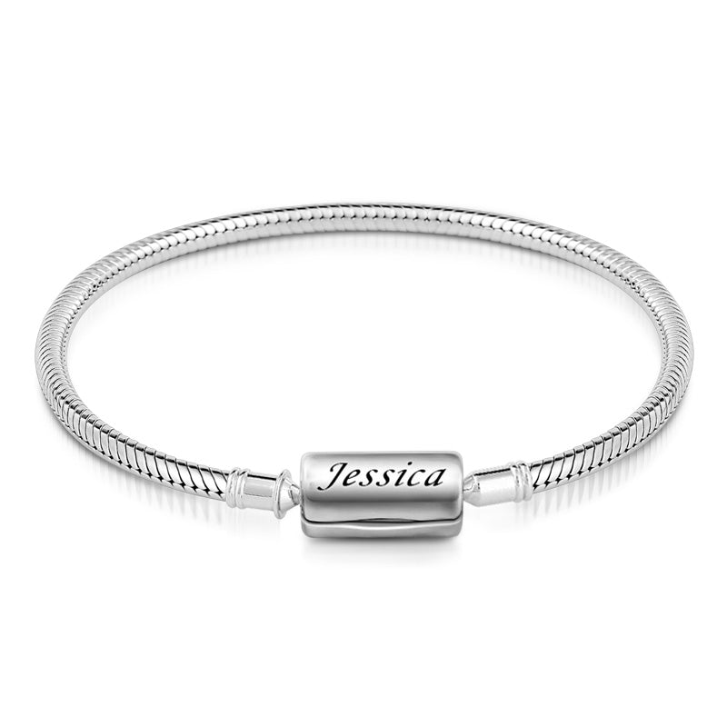 Gnoce "Your Name My Surname" Engravable Name Bracelet Sterling Silver For Girlfriend_4