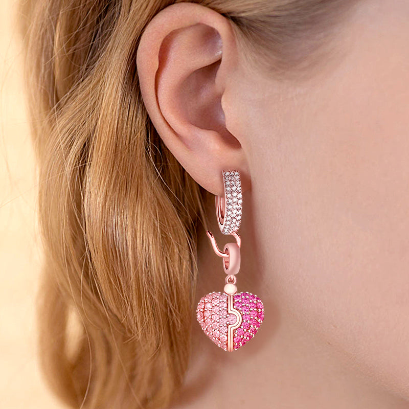 Gnoce "Make You Special" Basic Earring Lever Back Hook Hoop Sterling Silver With Cz 18k Rose Gold Plated (Exclude Pendant)_3