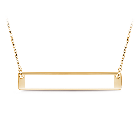 Gnoce "Habla tu Amor" Hecho de 925 Plata Esterlina Puede grabar fácilmente con su nombre, o una palabra que lo inspire Collar Barra de Oro