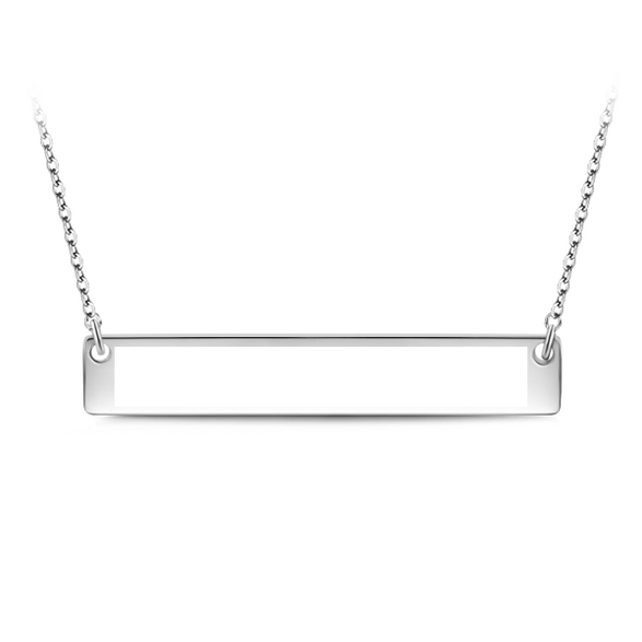 Gnoce "Habla tu Amor" Hecho de 925 Plata Esterlina Puede grabar fácilmente con su nombre, o una palabra que lo inspire Collar Barra de Plata