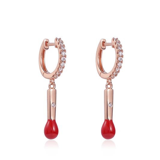 Light of Hope Dangle Earrings 925 Sterling Silver 18K Rose Gold Plated inlaid with Diamond_1