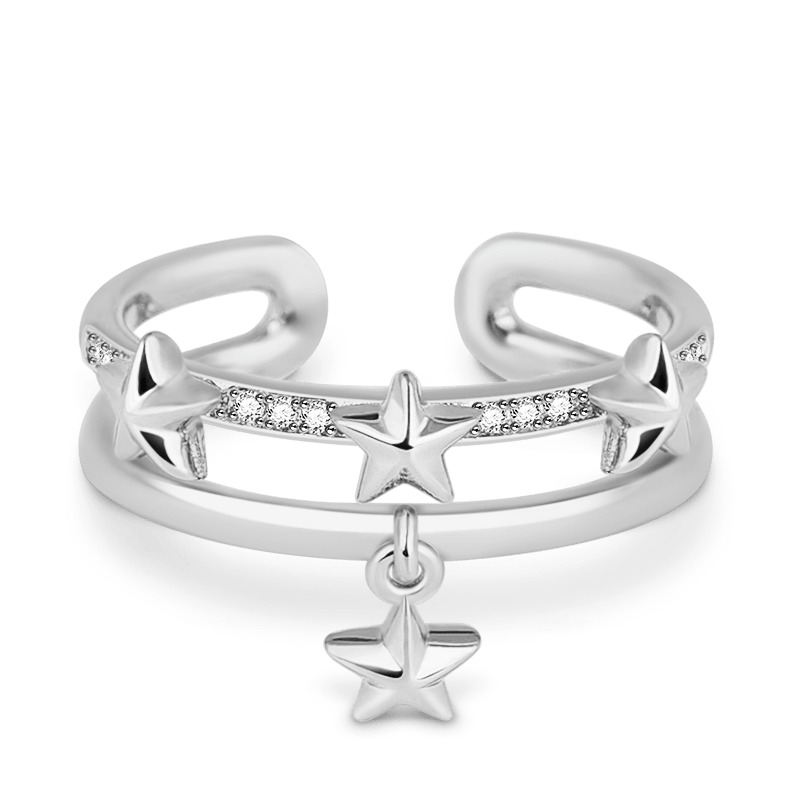 Star Adjustable Ring 925 Sterling Silver_1