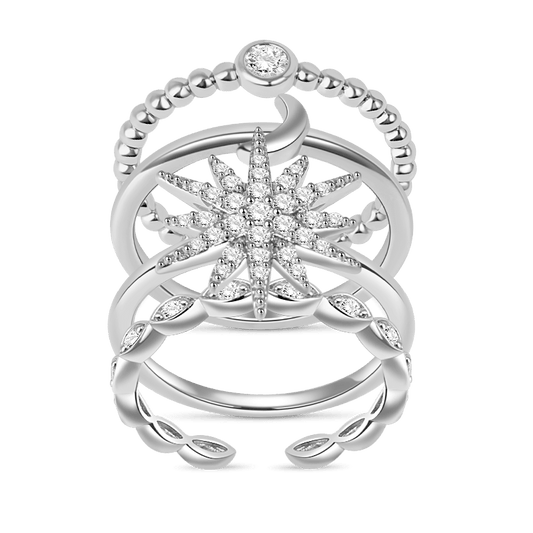 Star Moon Stackable Ring Set 4 Pieces_1