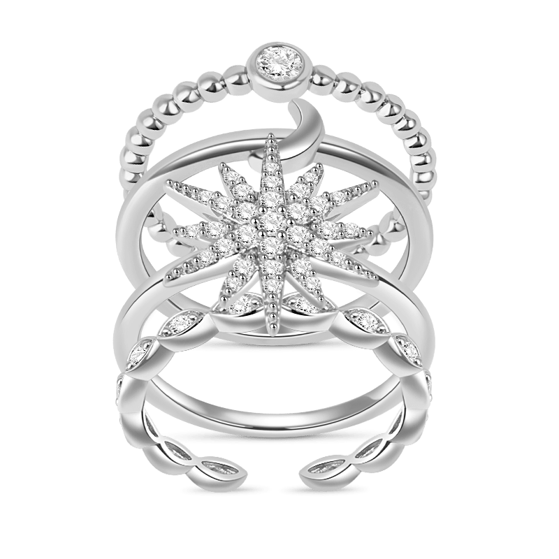 Star Moon Stackable Ring Set 4 Pieces_1