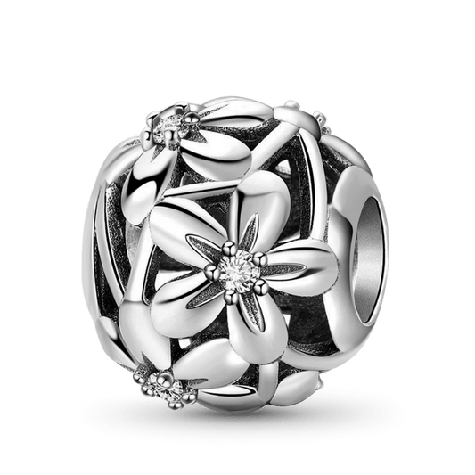 Flowers Blooming Charm Bead Sterling Silver_1
