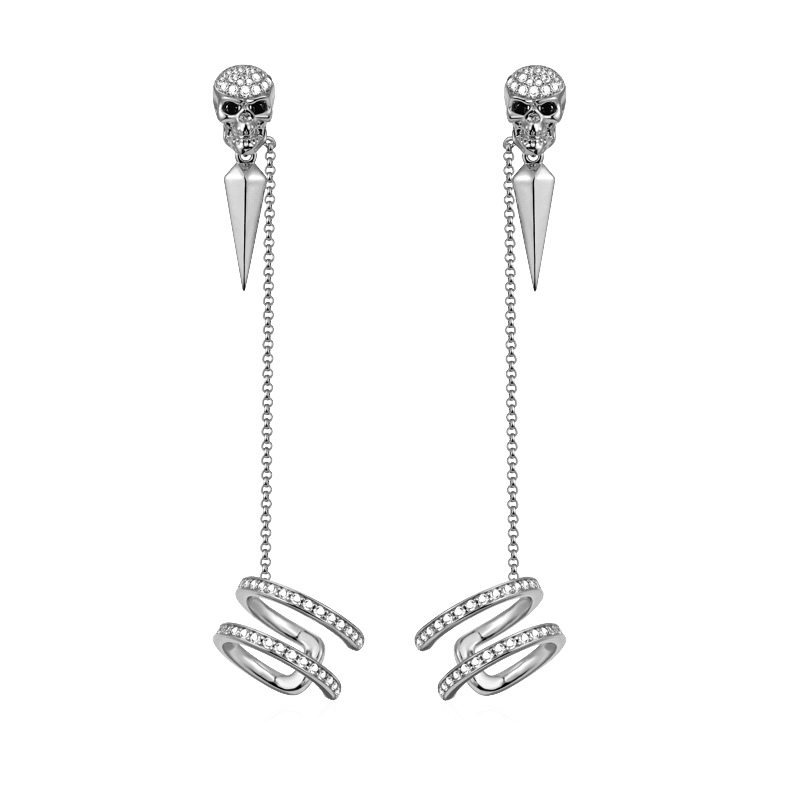 Skull Ear Cuffs Sterling Silver_1