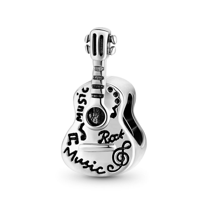 Guitar Charm Bead Sterling Silver_1
