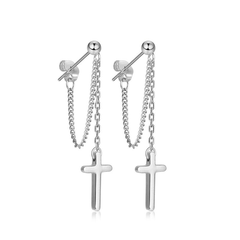Cross Dangle Drop Earrings 925 Sterling Silver_1