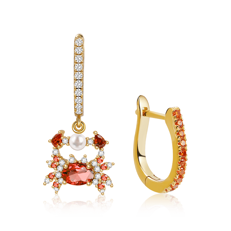 Crab Dangle Earrings Set 18K Gold Plated_1