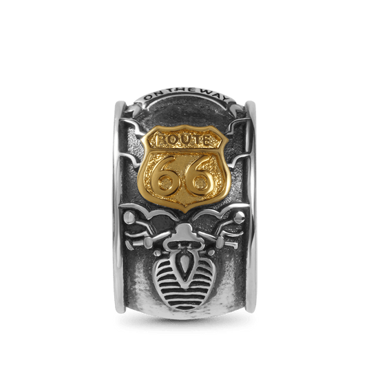 Route 66 Men's Charm Bead Sterling Siver fit Men's Bracelet Jewelry for Men_1