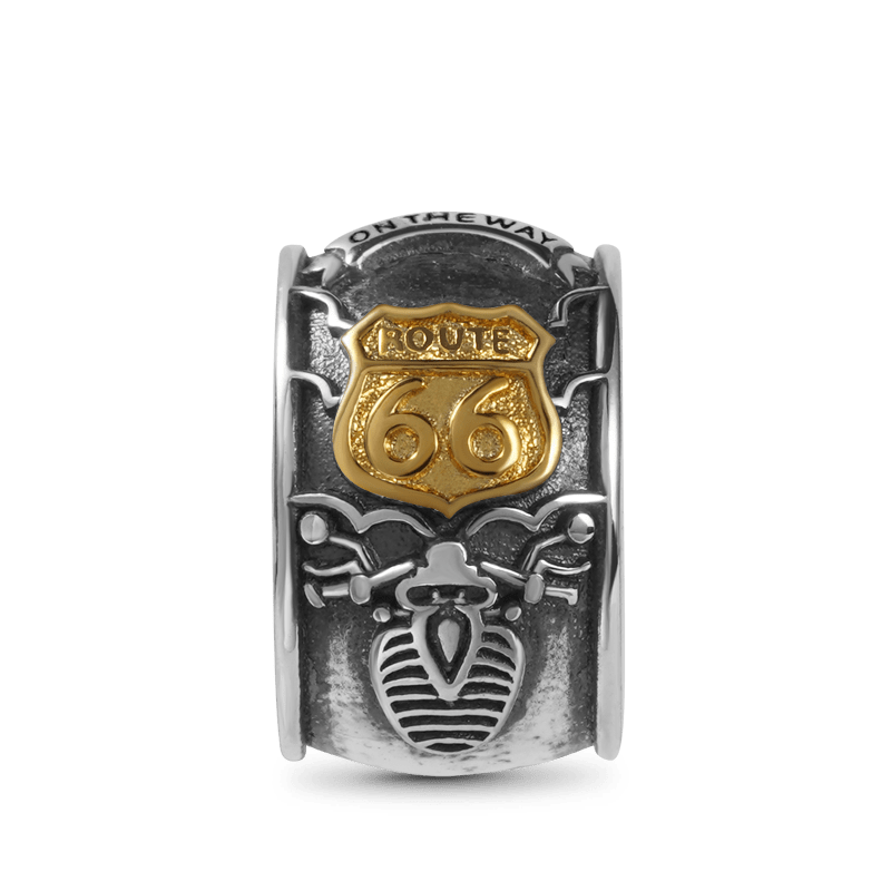 Route 66 Men's Charm Bead Sterling Siver fit Men's Bracelet Jewelry for Men_1