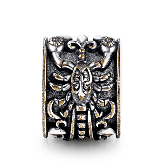 Scorpion Men's Charm Bead Sterling Siver 18K Gold Plated fit Men's Bracelet Jewelry for Men_1