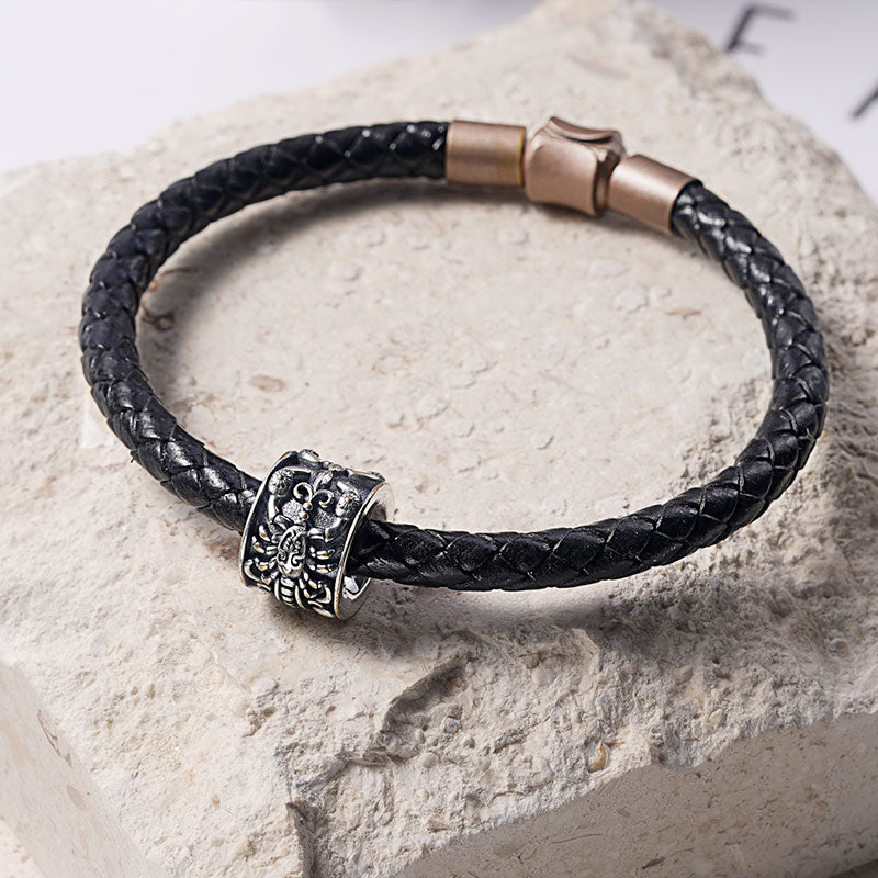 Scorpion Men's Charm Bead Sterling Siver 18K Gold Plated fit Men's Bracelet Jewelry for Men_3