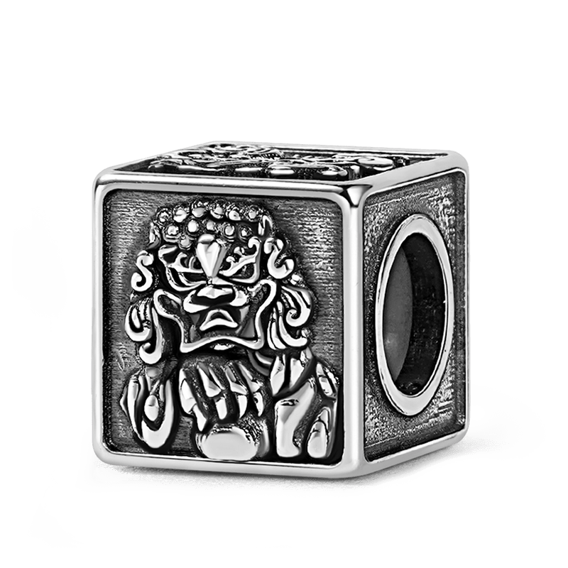 Dancing Lion Men's Charm Bead Sterling Siver 18K Gold Plated fit Men's Bracelet Jewelry for Men_1