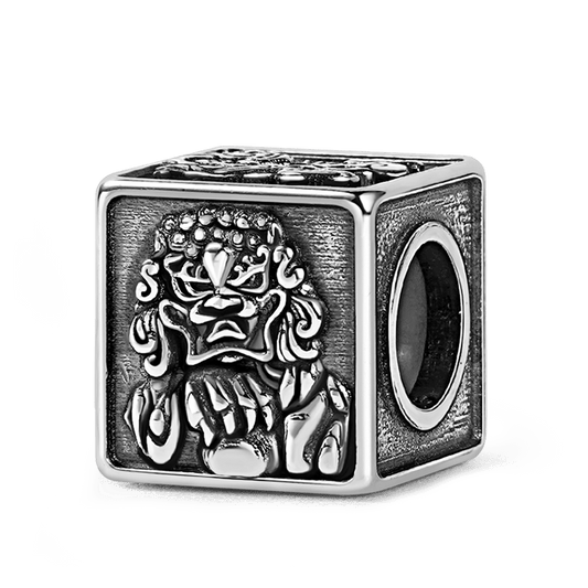 Dancing Lion Men's Charm Bead Sterling Siver 18K Gold Plated fit Men's Bracelet Jewelry for Men_1