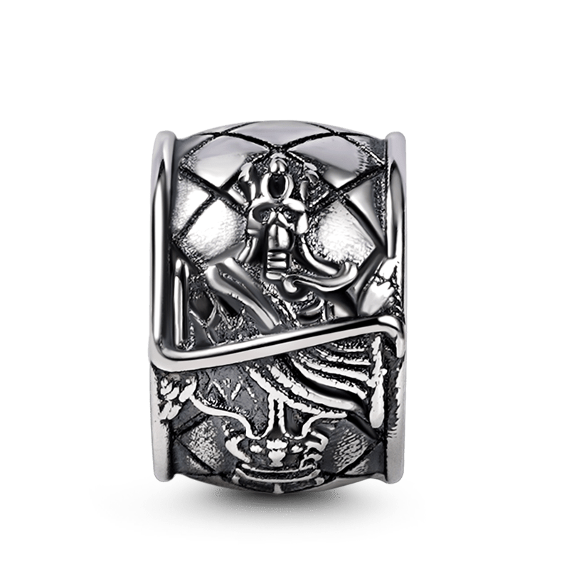 "Luck" Men's Charm Bead Sterling Siver 18K Gold Plated fit Men's Bracelet Jewelry for Men_1