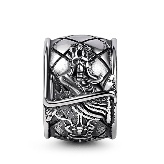 "Luck" Men's Charm Bead Sterling Siver 18K Gold Plated fit Men's Bracelet Jewelry for Men_1