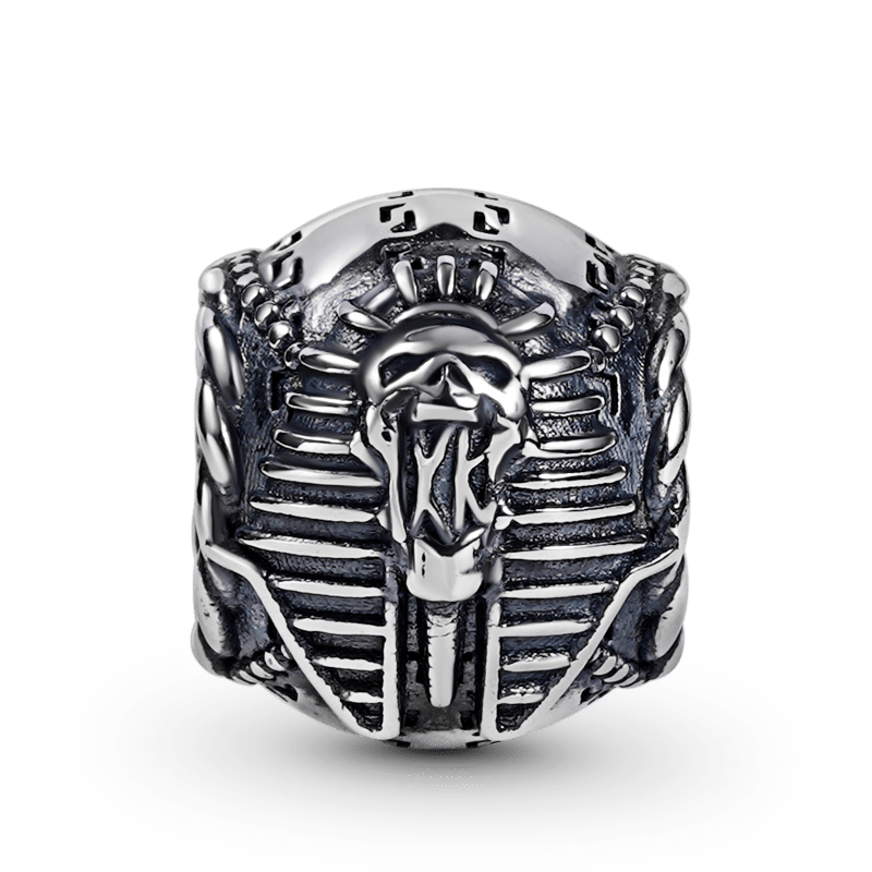 Egyptian Pharaoh Skull Men's Charm Bead Sterling Siver fit Men's Bracelet Jewelry for Men_1