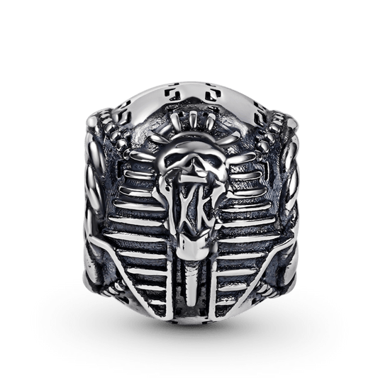 Egyptian Pharaoh Skull Men's Charm Bead Sterling Siver fit Men's Bracelet Jewelry for Men_1