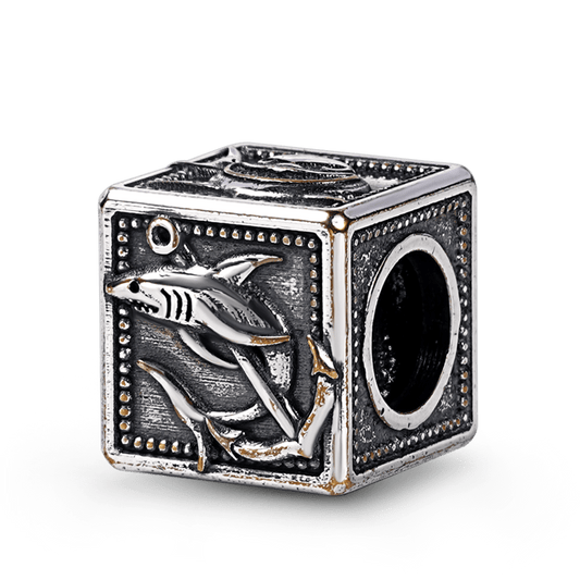 Sharks Men's Charm Bead Sterling Siver fit Men's Bracelet Jewelry for Men_1