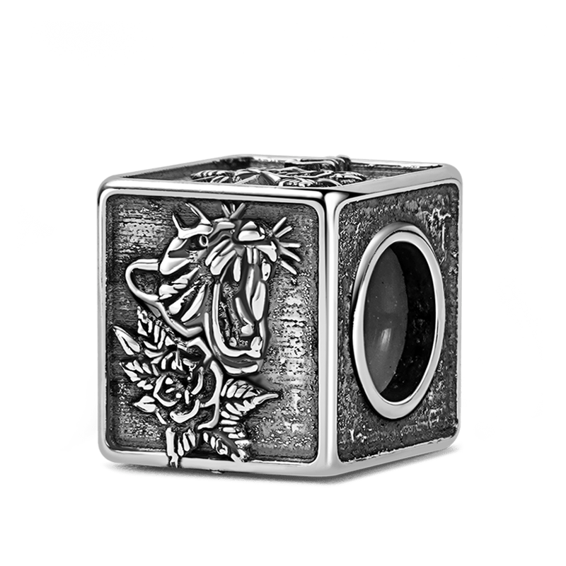 Black Panther Men's Charm Bead Sterling Siver fit Men's Bracelet Jewelry for Men_1