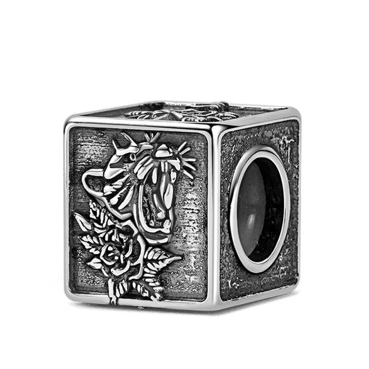 Black Panther Men's Charm Bead Sterling Siver fit Men's Bracelet Jewelry for Men_1