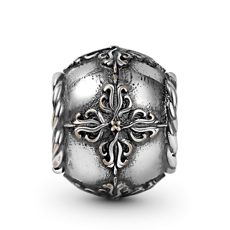 Retro Style Men's Charm Bead Sterling Siver fit Men's Bracelet Jewelry for Men_1