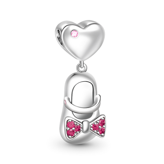 Gnoce "Oh, My Baby Girl" 925 Sterling Silver  Bow-knot Shoe Pendant Charm_1