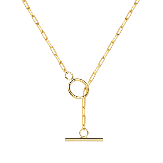 OT Buckle Chain Necklace Sterling Silver Gold Plated_1
