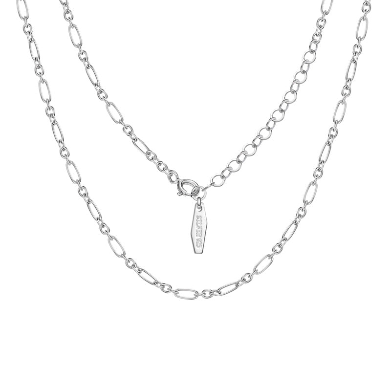 Simple Silver Necklace Choker Link Chain S925 Sterling Silver_2