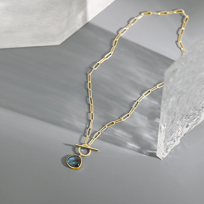 OT Buckle Labradorite Necklace Sterling Silver Gold Plated_2
