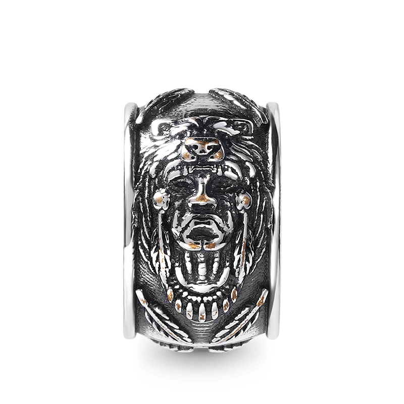 Indian Chiefs Men's Charm Bead Sterling Siver fit Men's Bracelet Jewelry for Men_1