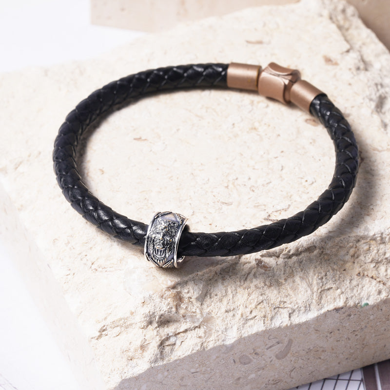 Indian Chiefs Men's Charm Bead Sterling Siver fit Men's Bracelet Jewelry for Men_2