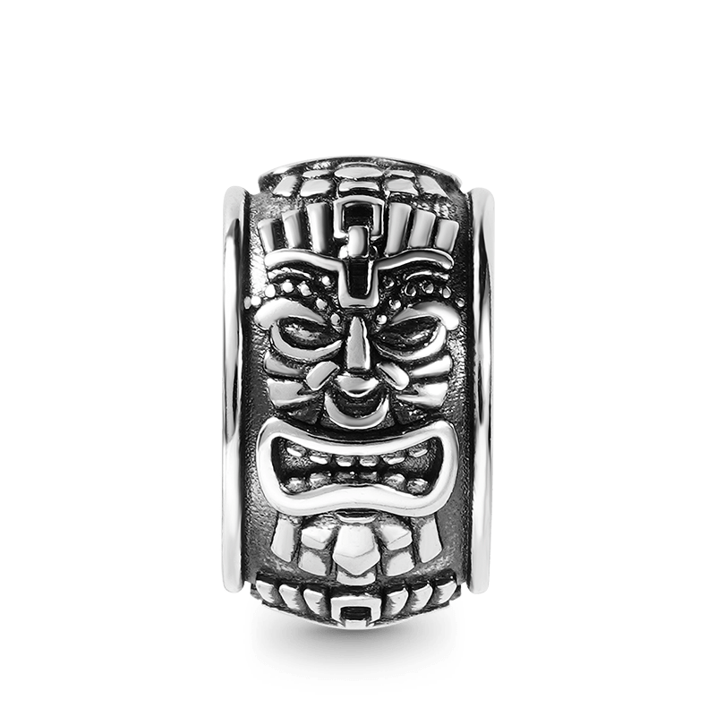 Mayan Statue Men's Charm Bead Sterling Siver fit Men's Bracelet Jewelry for Men_1