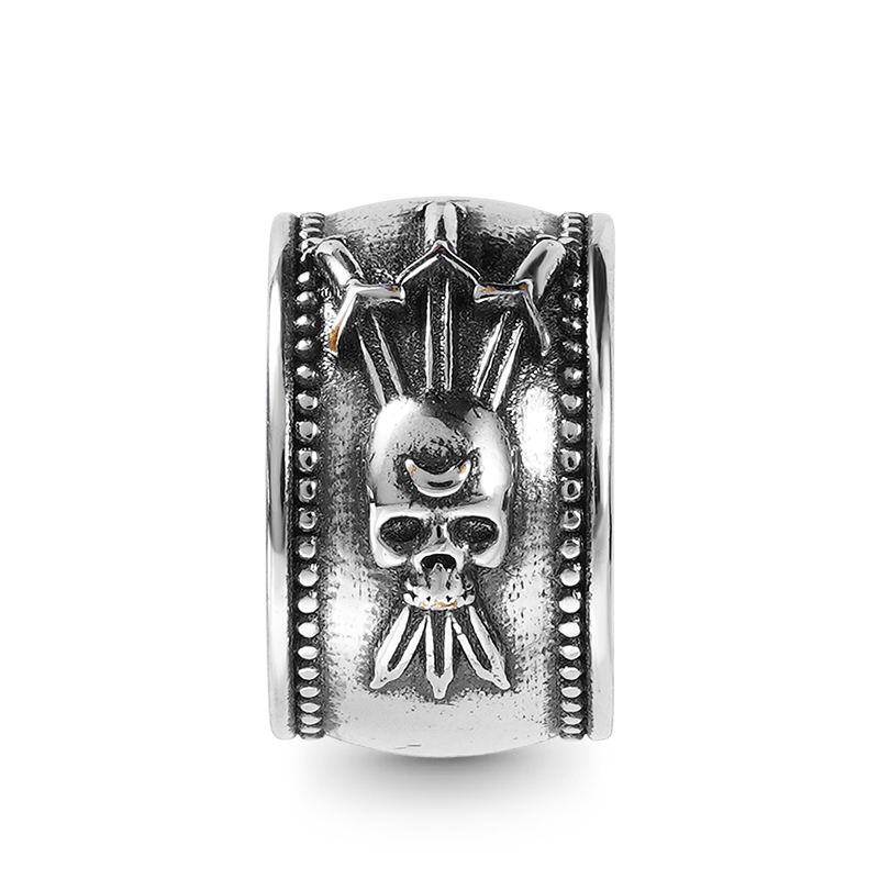 Skull Swords Snake Men's Charm Bead Sterling Silver fit Men's Bracelet Jewelry for Men_1