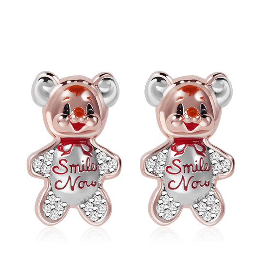 Cute Bear Stud Earrings 925 Sterling Silver Gift for Valentine's Day_1