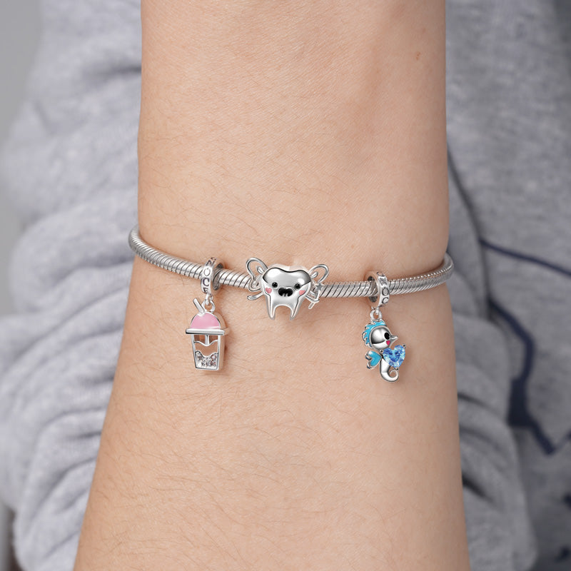 Bubble Tea Pendant Dangle Charm 925 Sterling Silver_3