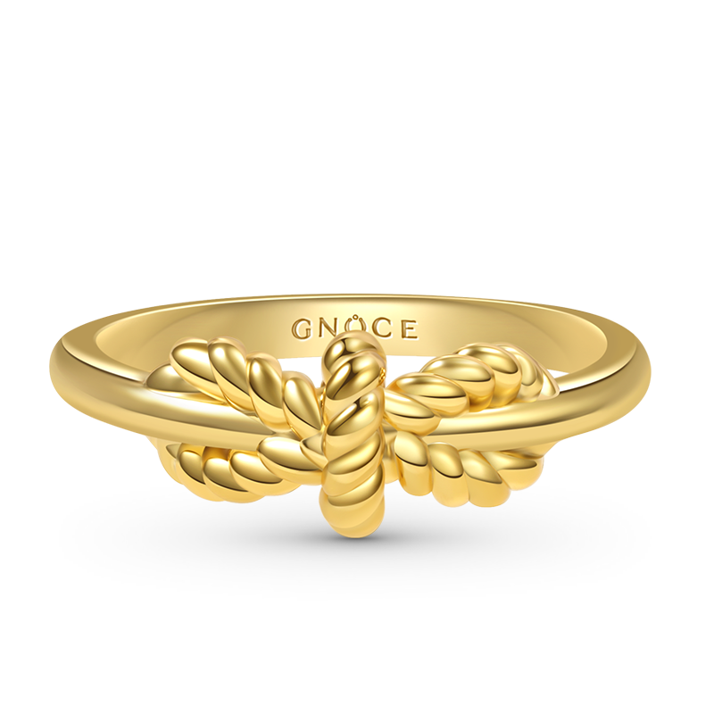 Bow Tie Ring 925 Sterling Silver 18k Gold Plated_1