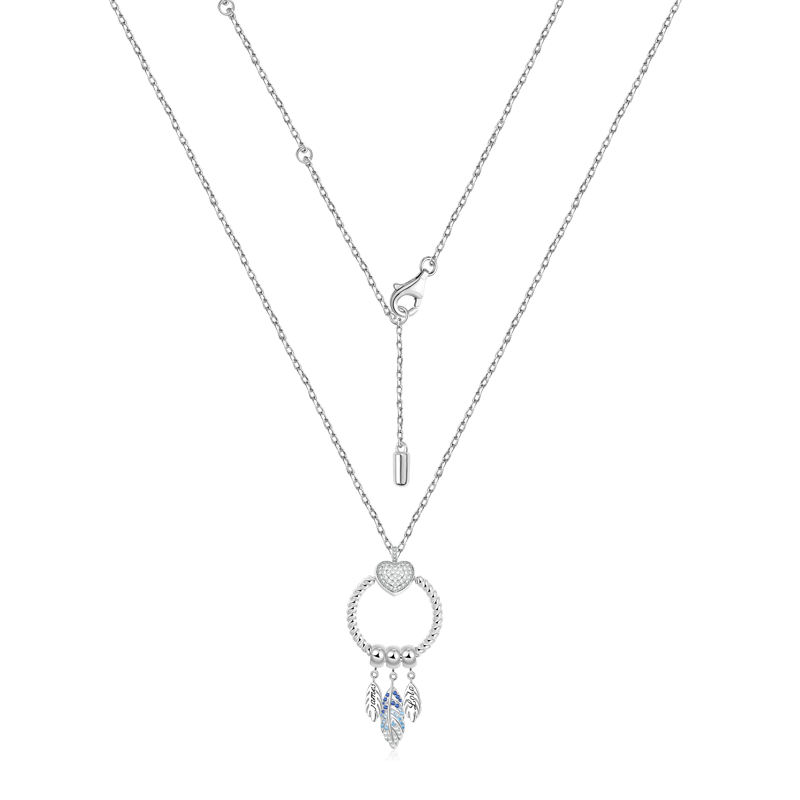 Openable O Pendant with Personalized Feathers Dangle Necklace 925 Sterling Silver_2