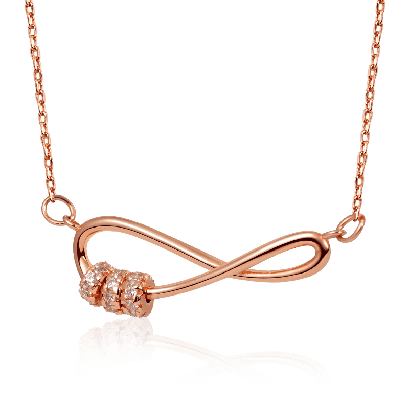 Infinite Love Necklace Rose Gold Plated 925 Sterling Silver_1
