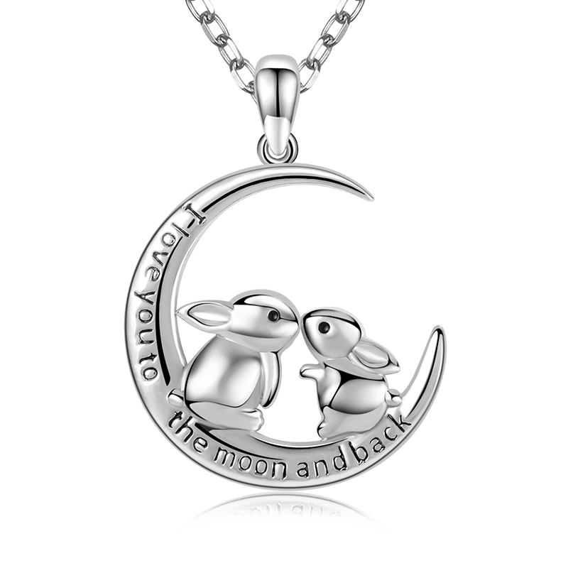 Gnoce "I Love You To The Moon & Back" Necklace Sterling Silver Mother's Day Gift_1