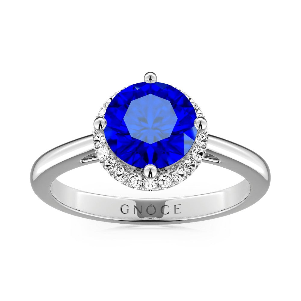Sparkling Royal Blue Round-Cut Ring 925 Sterling Silver_1