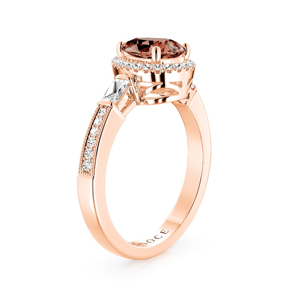 Sparkling Brown Teardrop Ring 925 Sterling Silver Inlaid with Clear CZ Stones_2